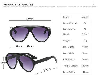 MCROONS Oversized Shield Pilot Sunglasses, UV400, Unisex